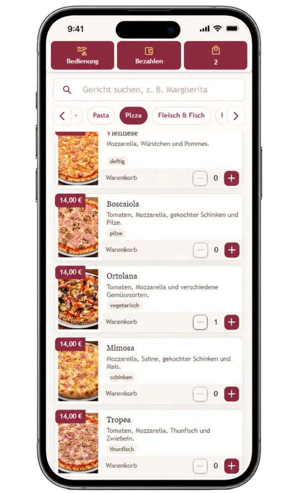 GastroTap Demo auf dem Handy