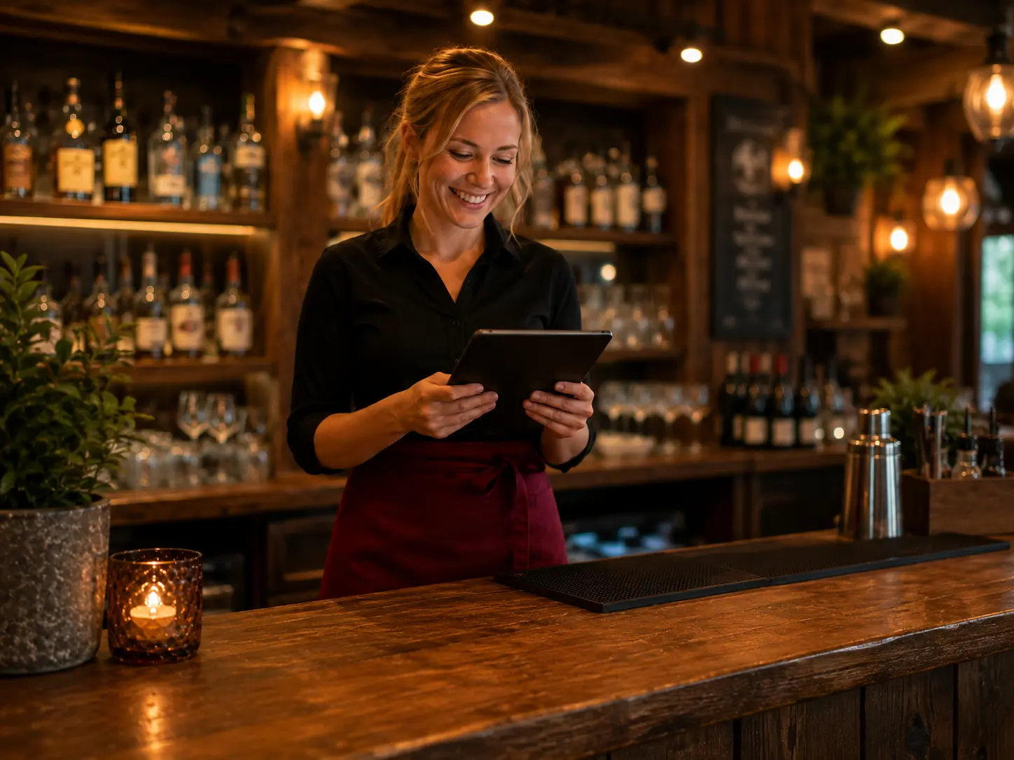 Service-Dashboard für die Bedienung auf dem Tablet